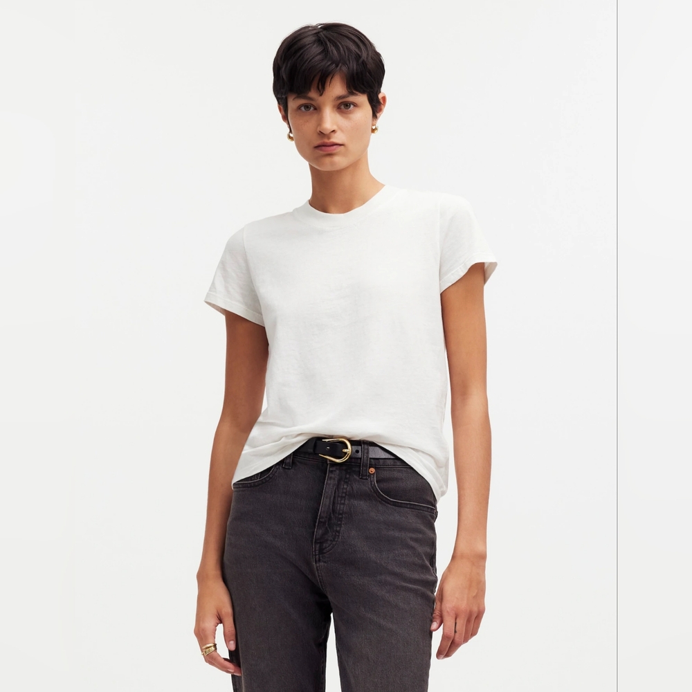 New Madewell Premium Standard 01. The Shrunken WhiteTee XS Women NWT U.S.A.